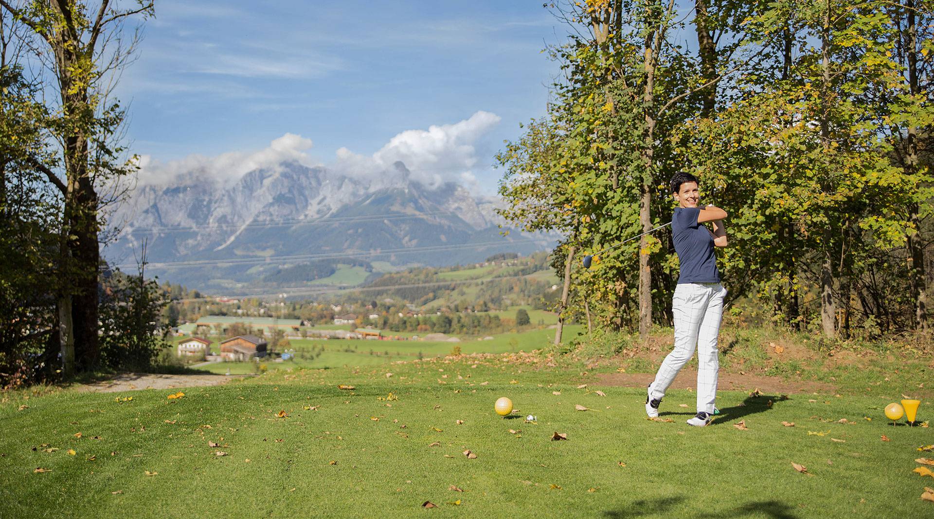 Golfen und Genussurlaub mit Wellness in der Skysauna Golfen im Bundesland Salzburg im Aktivhotel Alpendorf
